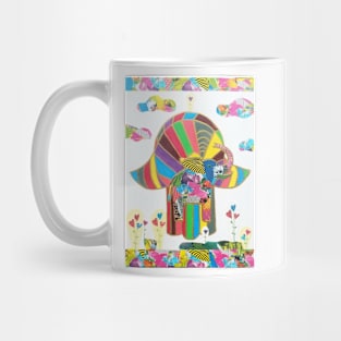 Elephant Hamsa by Harriette Knight Mug